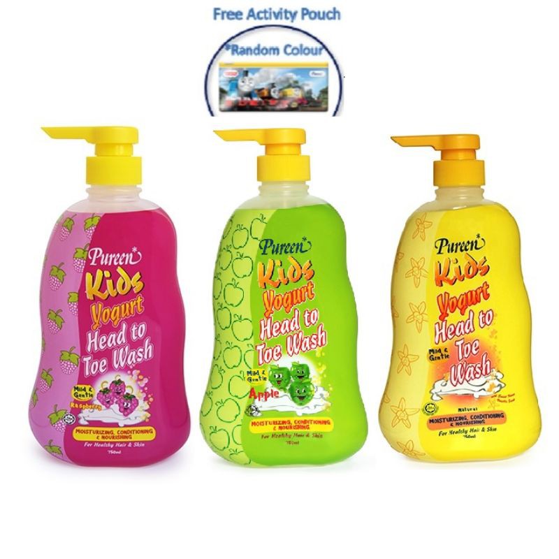 Pureen Head To Toe 750ml Kids Yogurt Baby Bath & Shampoo Kids Soap ...