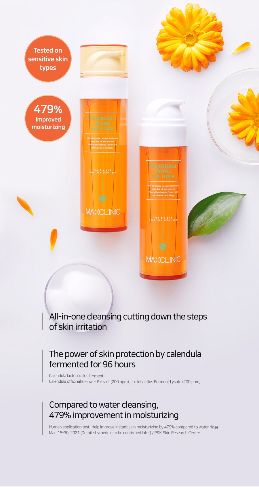 MAXCLINIC Calendula Biome Oil Foam Cleanser (110g / 60g) | Shopee Malaysia