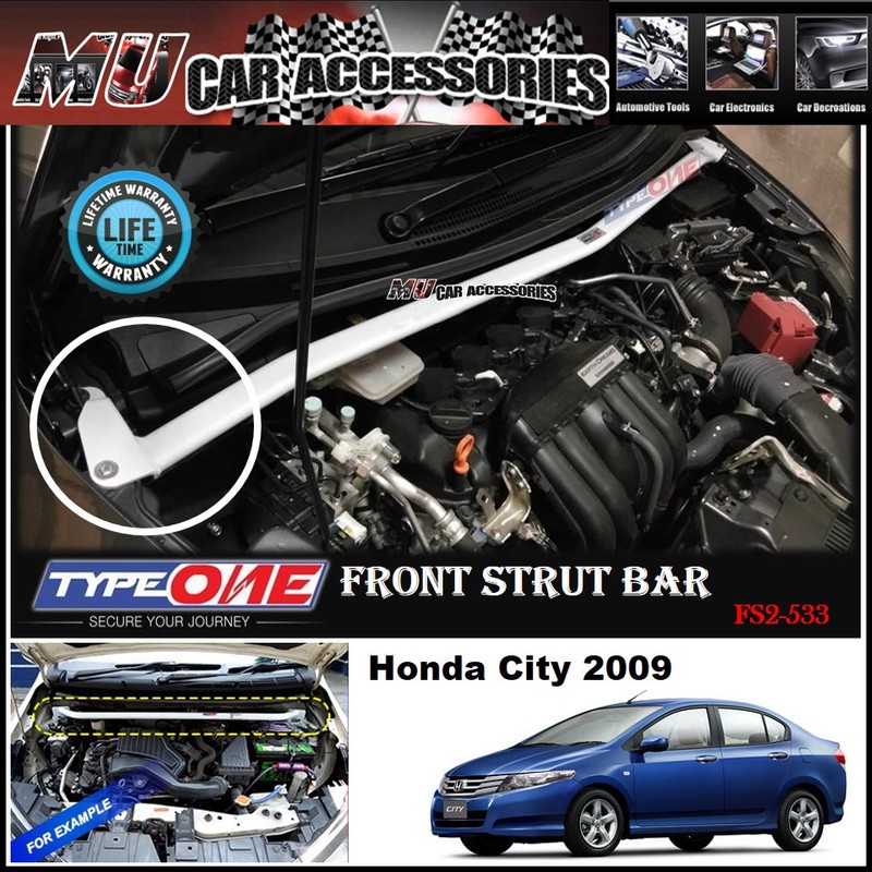 Type One Point 2 Front Strut Bar Safety Bar For Honda City 2009 : FS2 ...