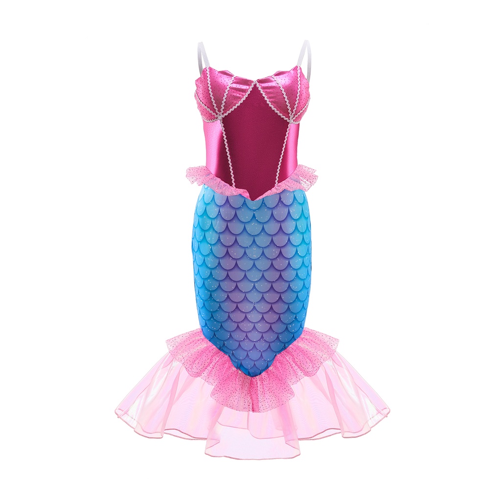 Mermaid Dress Girls Disney Little Mermaid Ariel Princess Costume