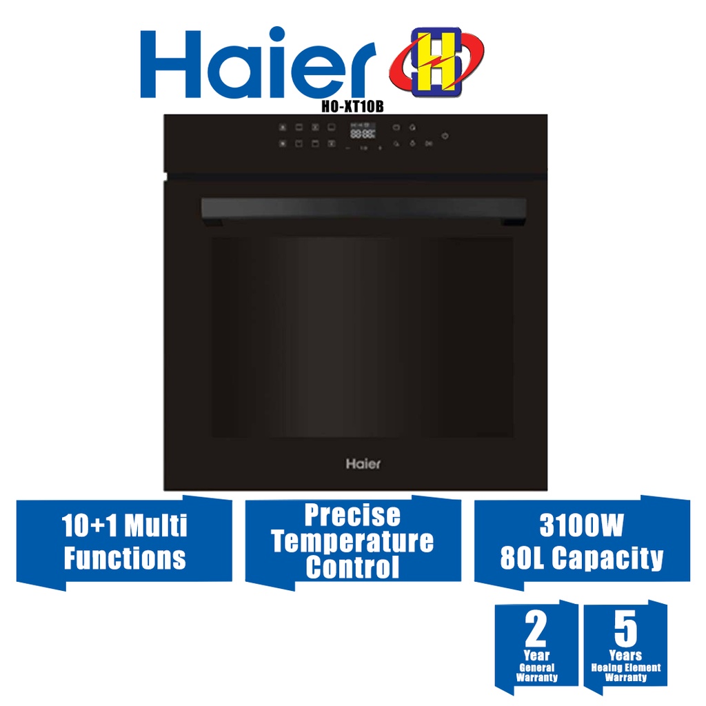 Haier BuiltIn Oven (80L/2000W) Triple Layer Class Precise Temperature