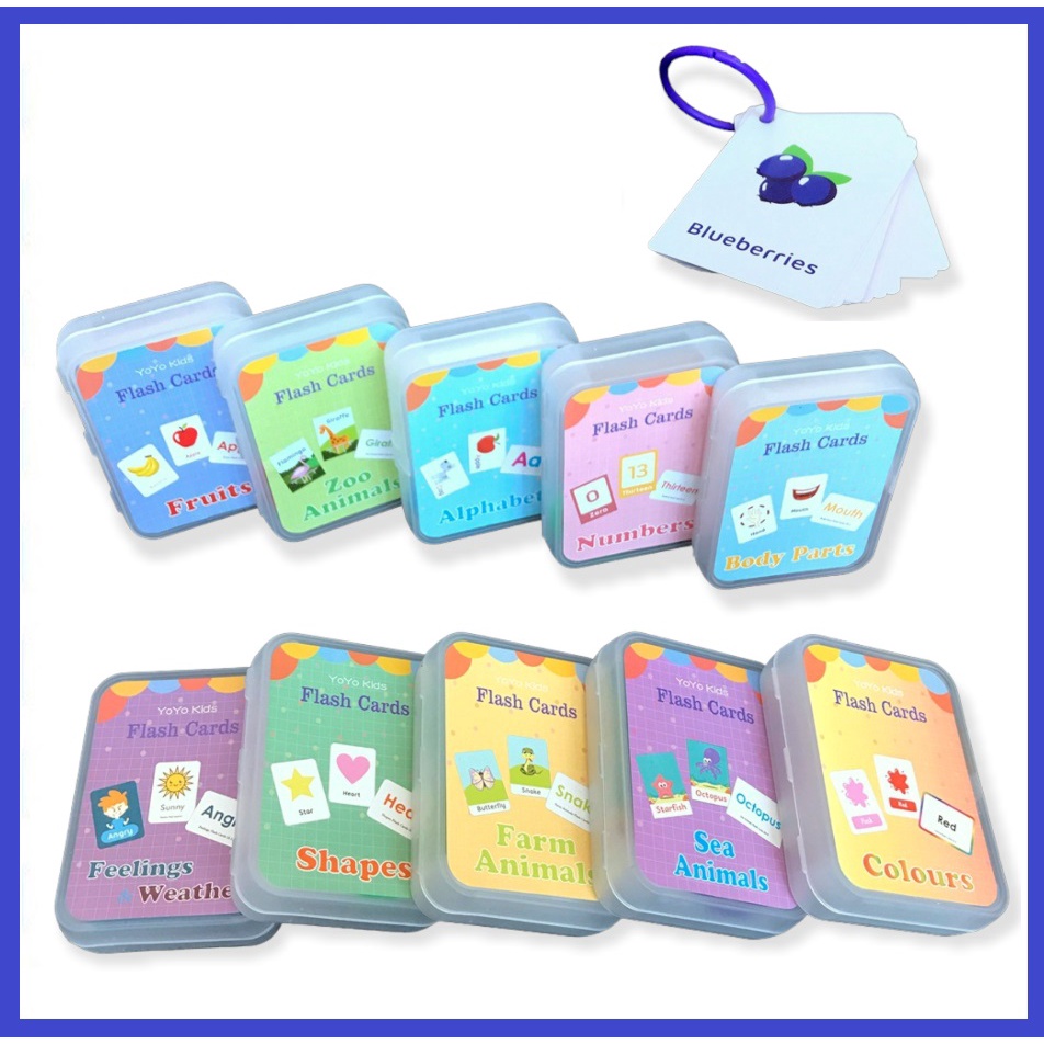 Early Learning Flash Card Kad Animal Shape Colour Body Number Alphabet ...
