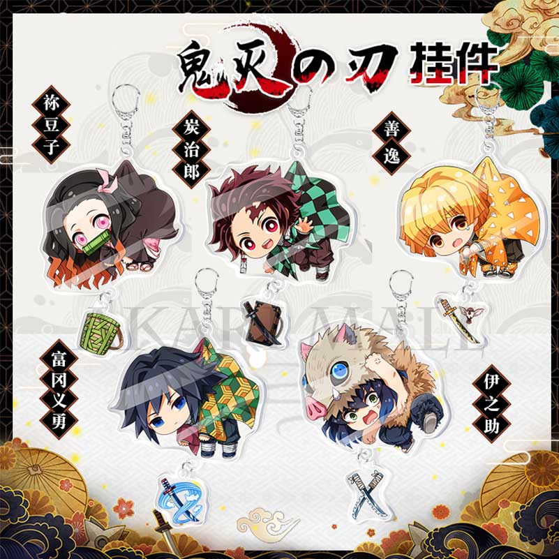Ready Stock Demon Slayer Acrylic Keychain Japanese Anime Tanjiro Nezuko ...
