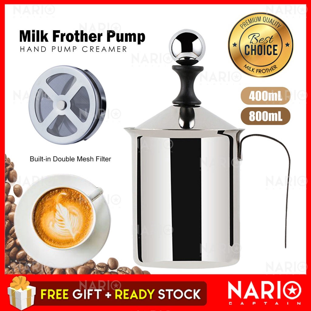  Manual Milk Creamer Metal Hand Pump Milk Foamer Manual