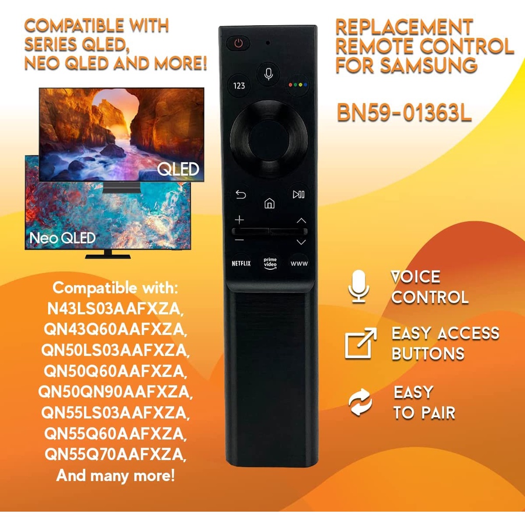 2021 Model BN59-01363L Remote Control for Samsung Smart TVs Compatible ...