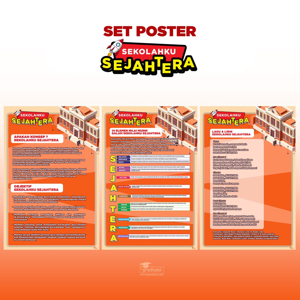 Set Poster Dan Banner Sekolahku Sejahtera Shopee Malaysia 