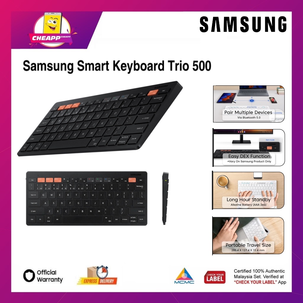 (Ready Stock) Original Samsung Smart Wireless Keyboard Trio 500