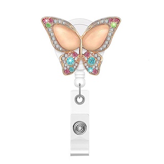 KENTON Retractable Badge Reel Butterfly Cute Name Card Chest Card Work Card  Clips Elephant Hospital Badge Holder