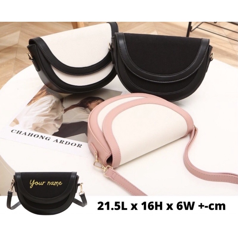 Smiley Premium Sling Bag Customise name Shopee Malaysia