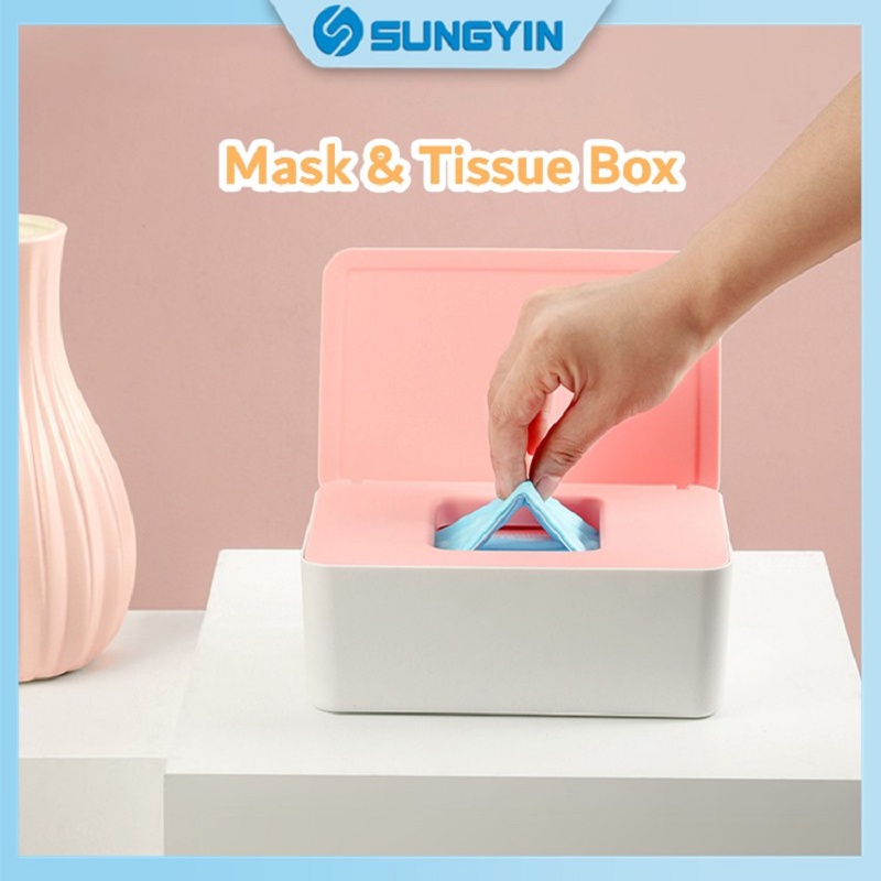 Mask Box Tissue Box Mask Storage Box Dispenser Sealed Storage Box ...