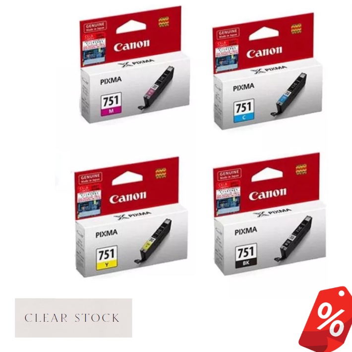 Canon Original CLI-751 INK(Cyan/Magenta/Yellow/Black) PGI-751 CMYB 751 ...