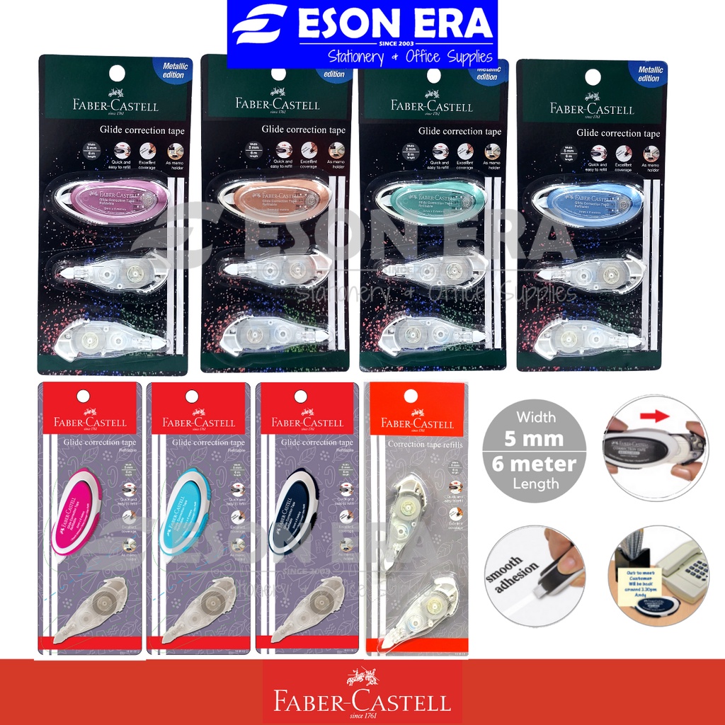 FaberCastell Correction Tape Glide Refillable 169102 / Refill 2pcs