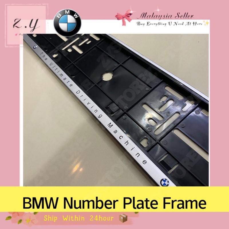 [READYSTOCK] BMW Car Number Plate Cover Sliver / Black Kereta Nombor