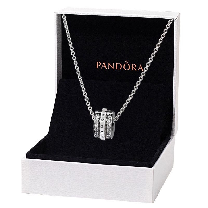 Pandora Necklace 925 Silver Cubic Zirconia Diamond Pendant Necklace