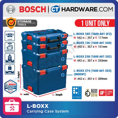BOSCH L-BOXX 102, L-BOXX 136, L-BOXX 238, L-BOXX 374 CARRYING CASE SYSTEM  - 1UNIT