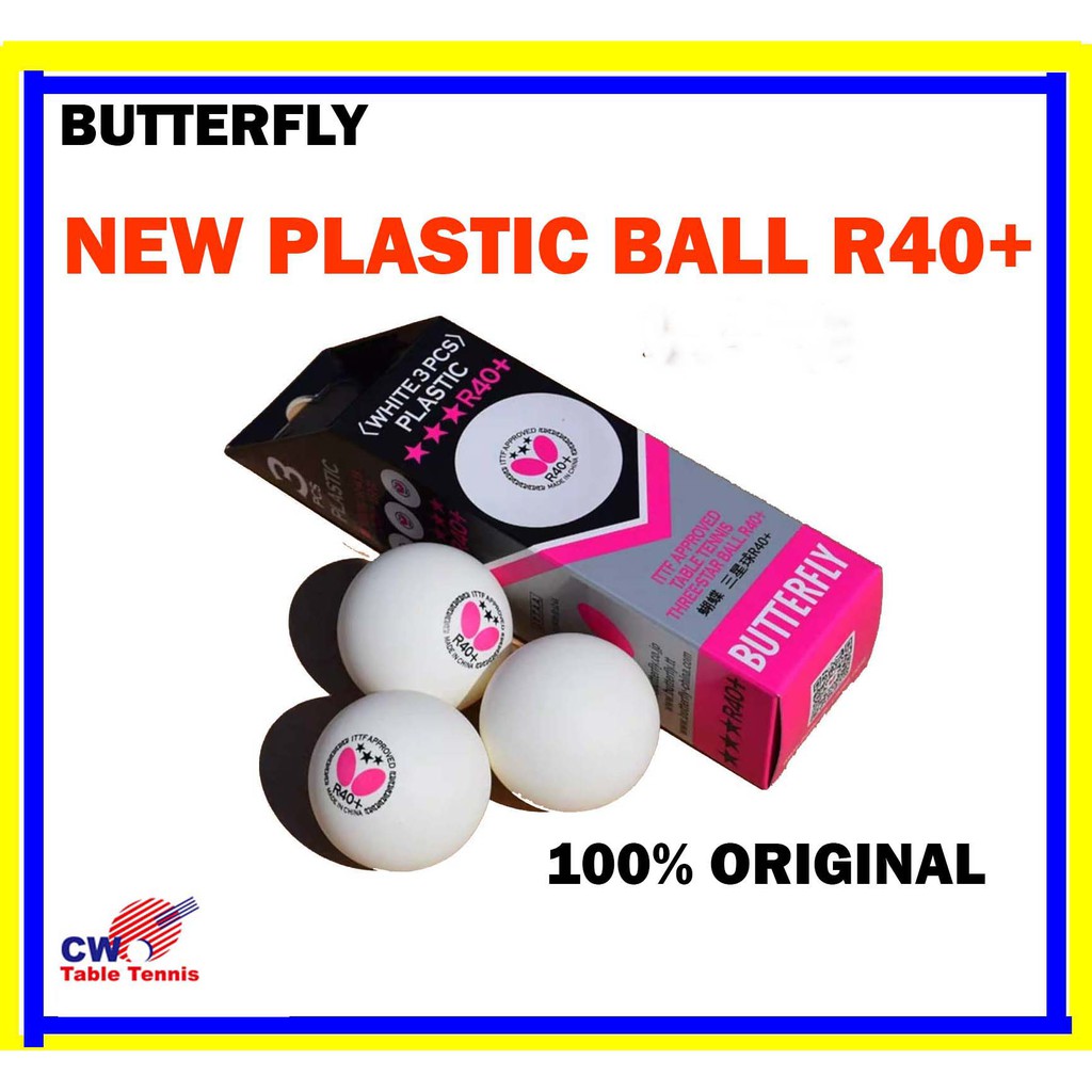 BUTTERFLY 3STAR R40+ NEW PLASTIC TABLE TENNIS BALL PING PONG BALL