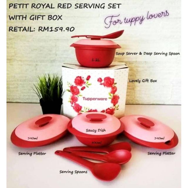 Tupperware Petit Royal Red Serving Set 