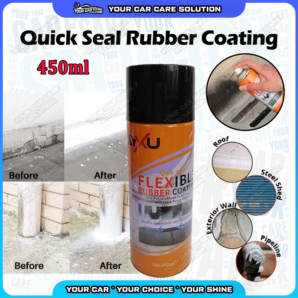 Ayxu Quick Seal Flexible Rubber Coating Leak Repair Spray 450 Ml Roof 