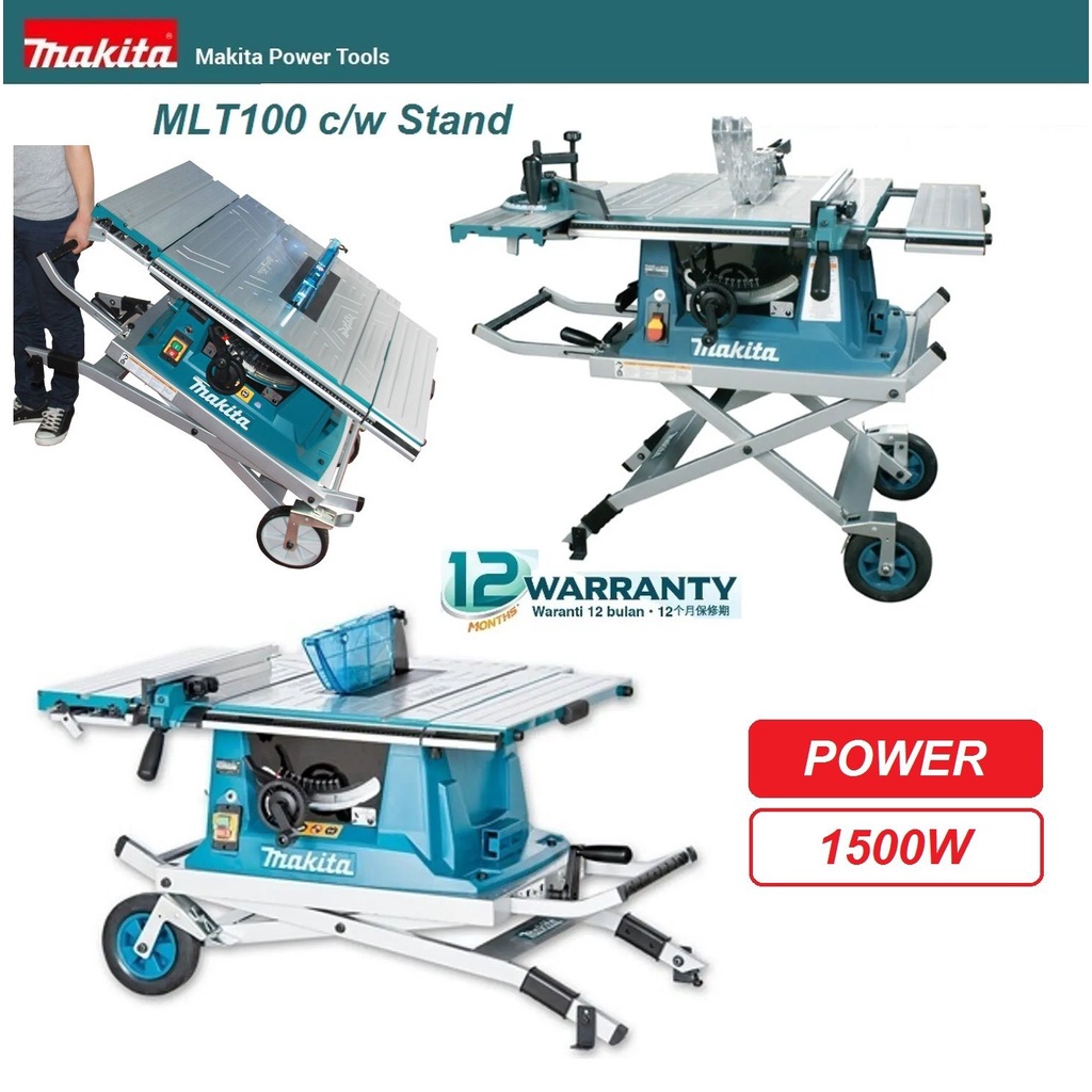 Makita 1,500W (10-inch) 260mm Table Saw with WTS03 Stand Wheels ...
