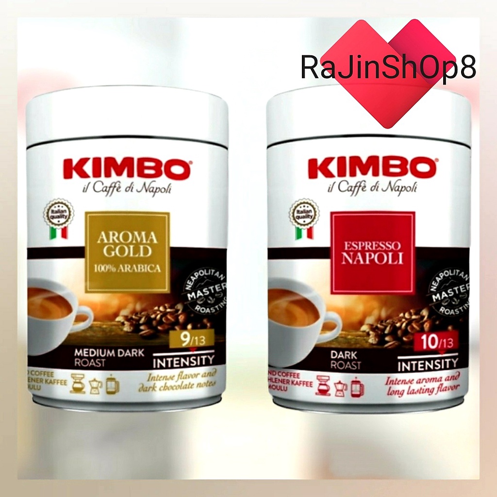 KIMBO Ground Coffee Espresso Napoli Italian & Aroma Gold 100 Arabica