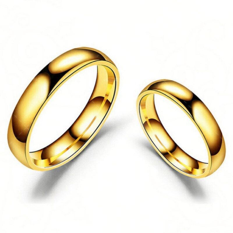 Silver Brushed 316L Stainless Steel Couple Rings - Sizes 5-13, 4mm & 6mm Width
