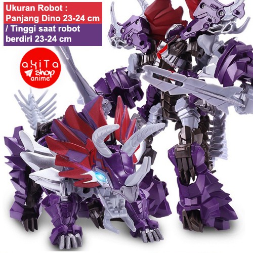 Transformers Slug Robot Can Be Dinosaur Triceratops+Two Steel Silver ...