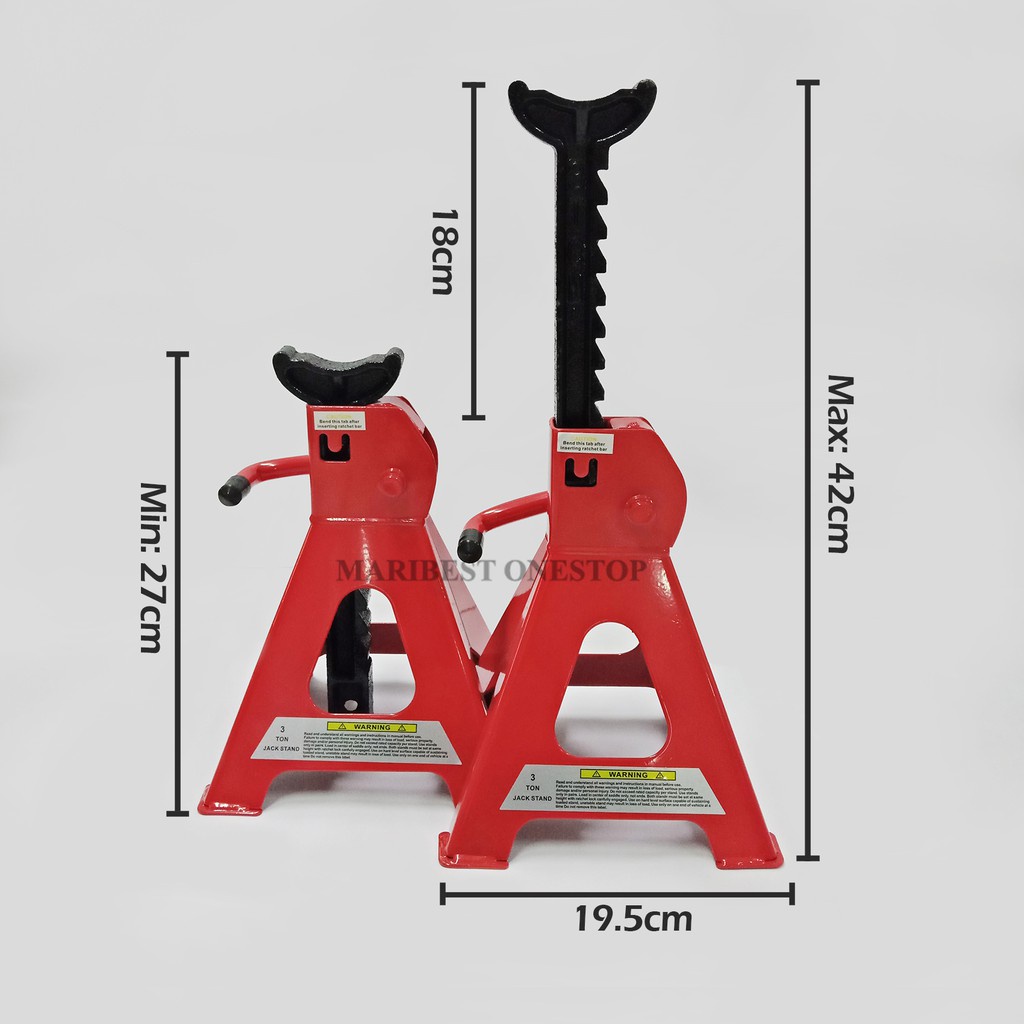 Maribest Car Jack Stand 3 Ton Heavy Duty Lock Jack stand Kereta Stand 3