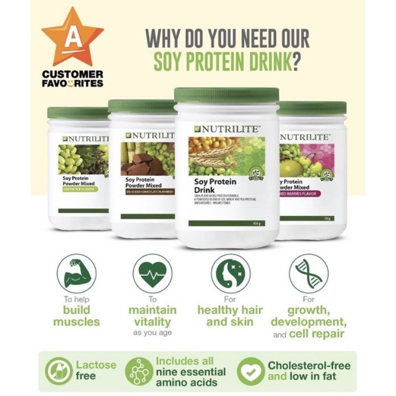 Amway NUTRILITE Soy Protein Powder Mixed Green Tea Shopee Malaysia