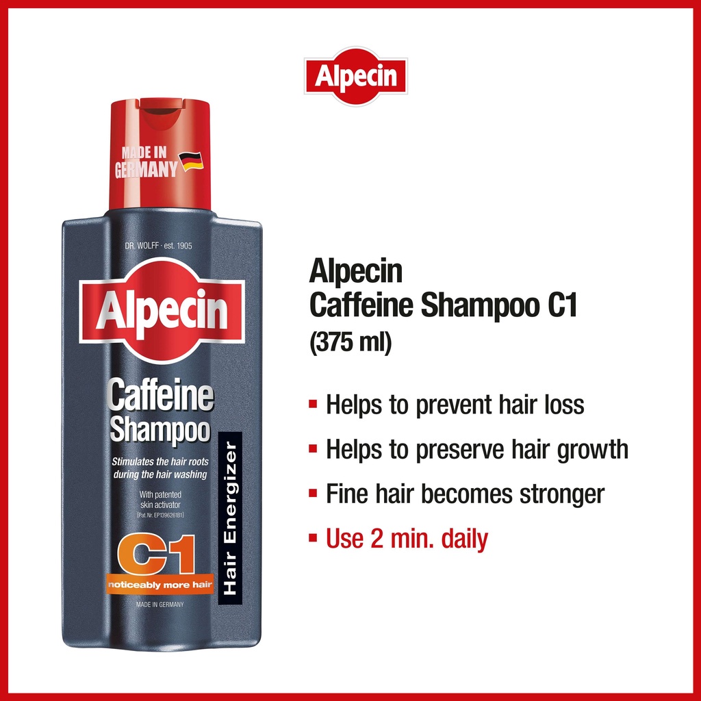Dr. Wolff Alpecin Energizer Shampoo Mit Koffein - Gegen Haarausfall & Für Kräftiges Haarwachstum