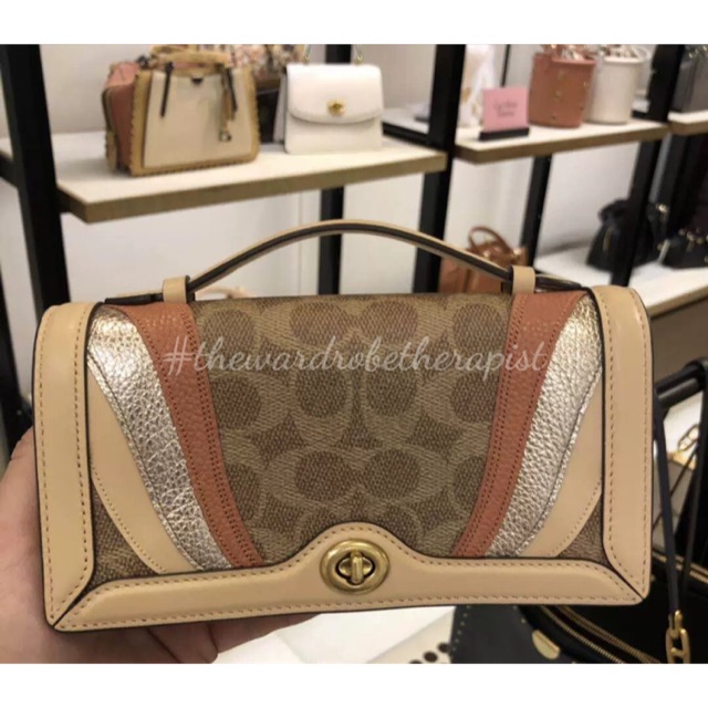 Coach riley best sale with signature patchwork