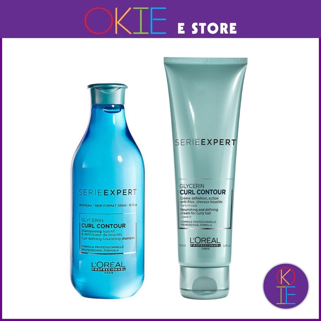 (Special Bundle) Loreal Professionnel Curl Contour Shampoo 300ml + Curl Contour Leave In Cream
