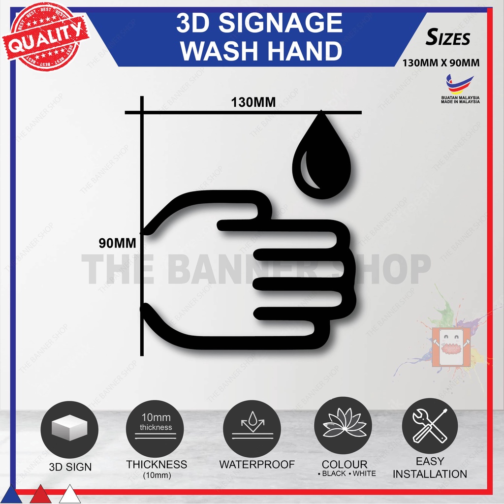 Wash Hand - 3D Acrylic Signage (3MM Thickness) 3ADS007 | Shopee Malaysia