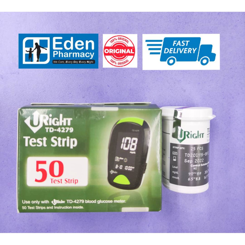 Uright U Right TD-4279 Blood Glucose Test Strips | Shopee Malaysia