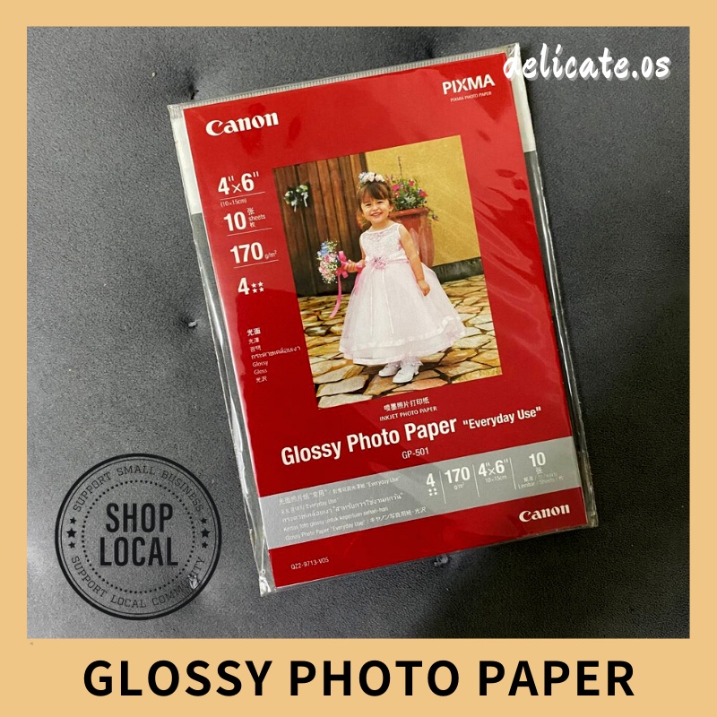 Canon Gp 501 10 Sheets 4r Size 4x6 Glossy Photo Paper Shopee Malaysia 2171