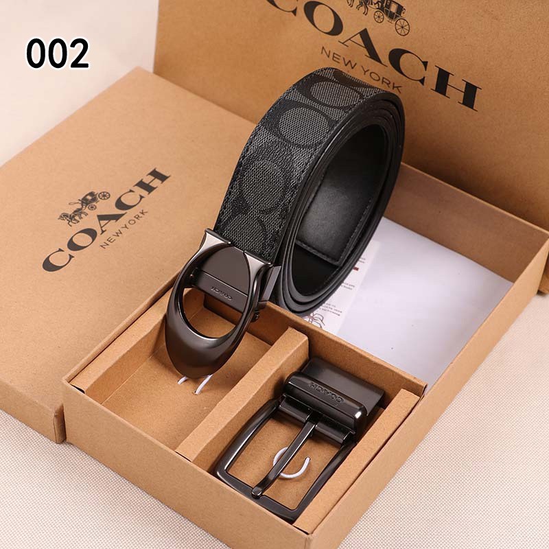 (Gift box packaging) Coach men's belt business casual leather belt with