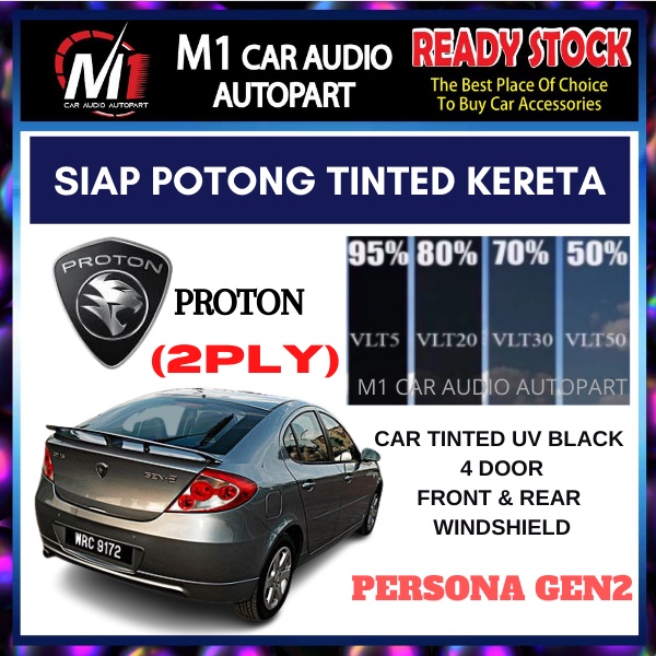 Proton Gen2 4 Door Tinted UV Hitam 2PLY Siap Potong / Car Tinted ...
