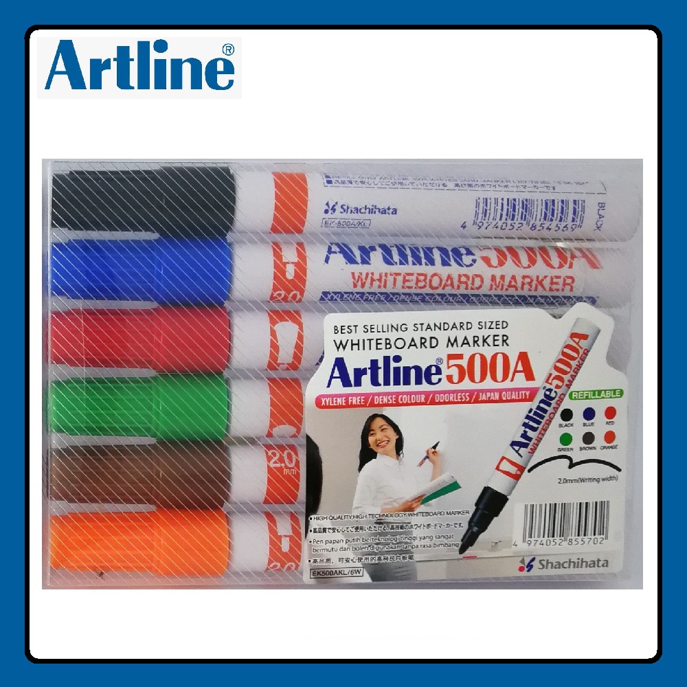 Artline White Board Marker 500A 6 Colours Set Shopee Malaysia