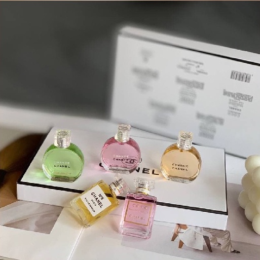 CHANEL BOX 5IN1 SET/WHITE BOX/5X7.5ML/CHANCE/FRAICHE/TENDRE/COCO/N5