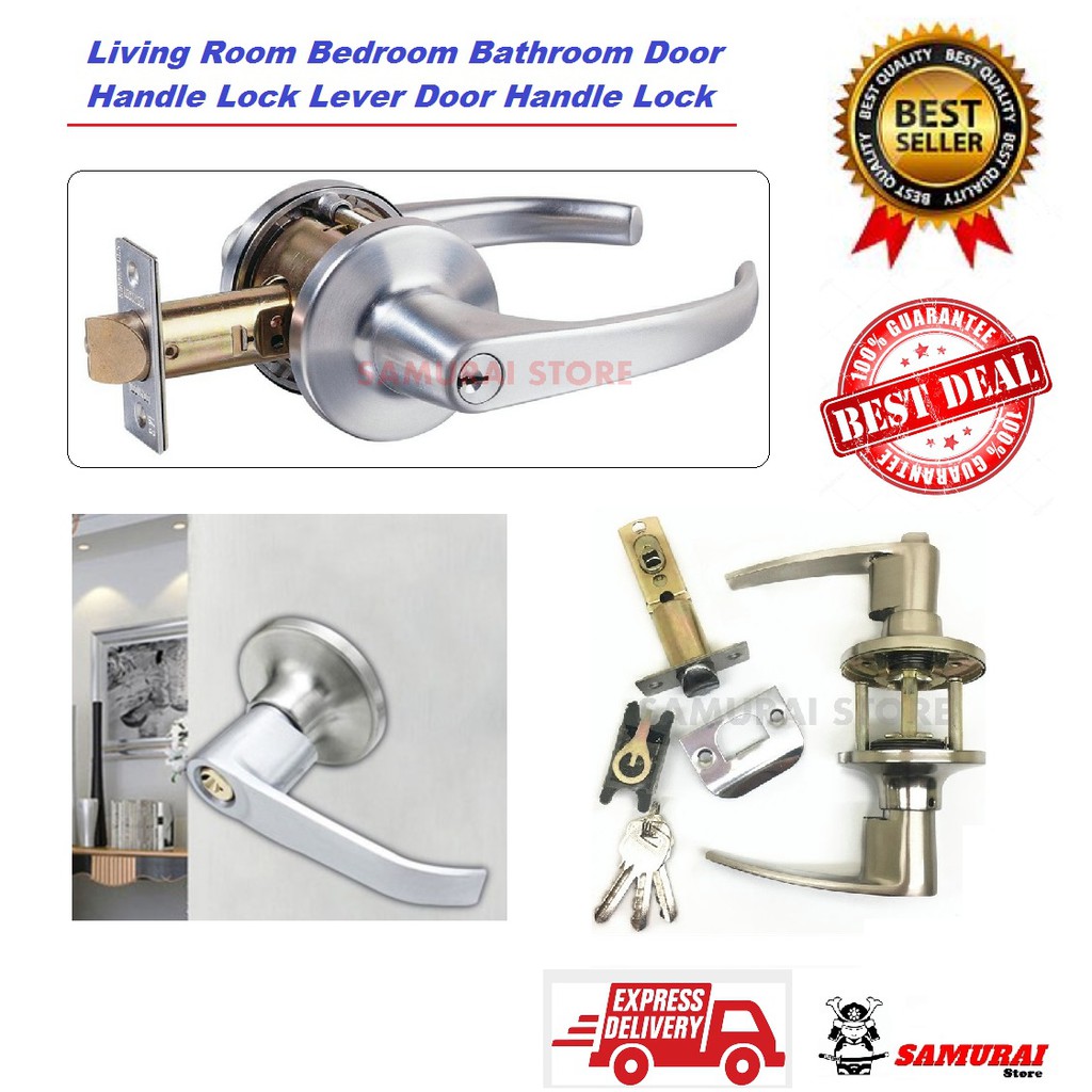 Samurai Store - Living Room Bedroom Bathroom Door Handle Lock Lever ...