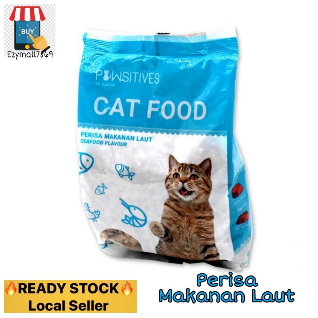 [READY STOCK]PAWSITIVES CAT FOOD SEAFOOD FLAVOURS 400g Makanan Kucing
