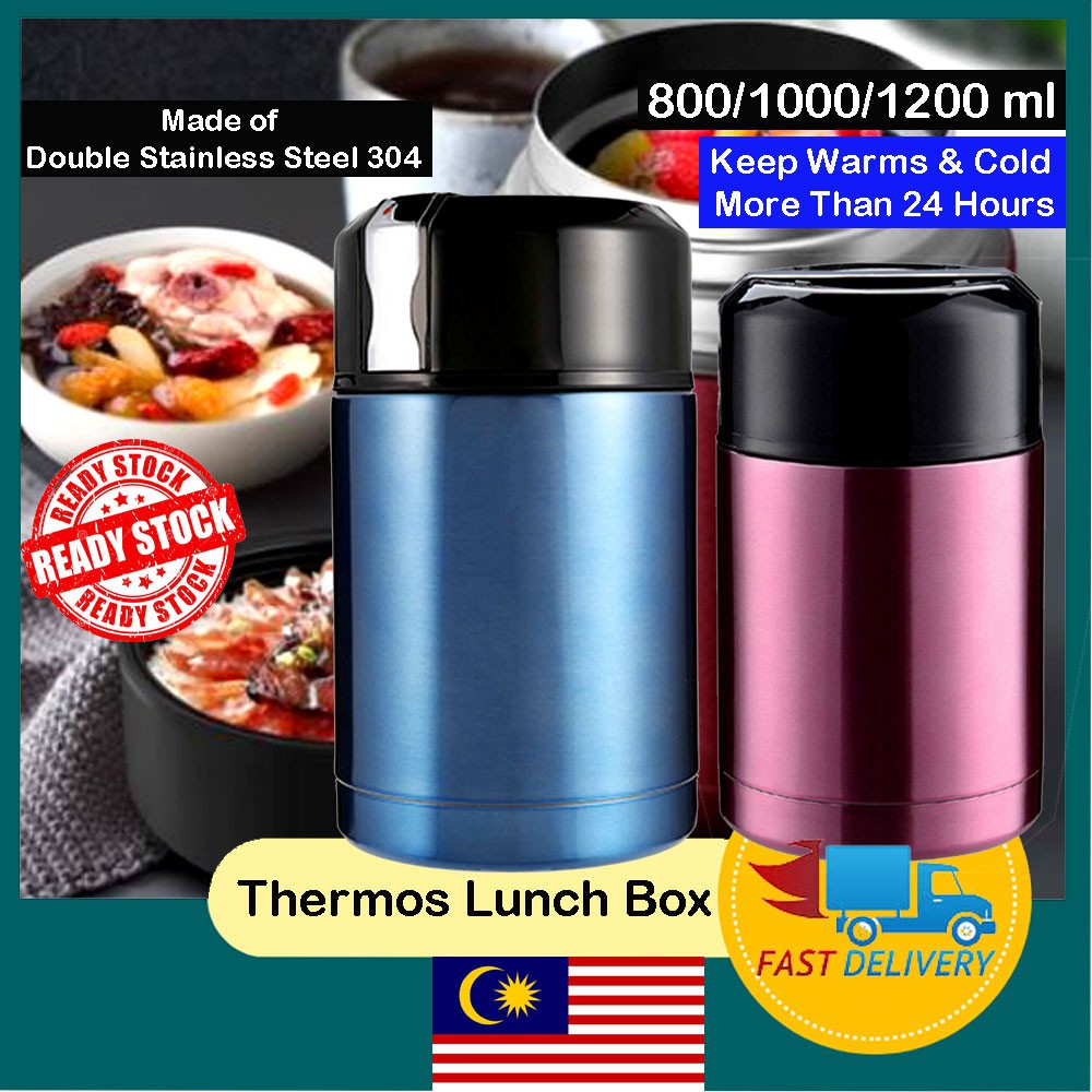 🔥READY STOCK🔥 KOREAN THERMAL LUNCH BOX Vacuum Stainless Steel Bekas