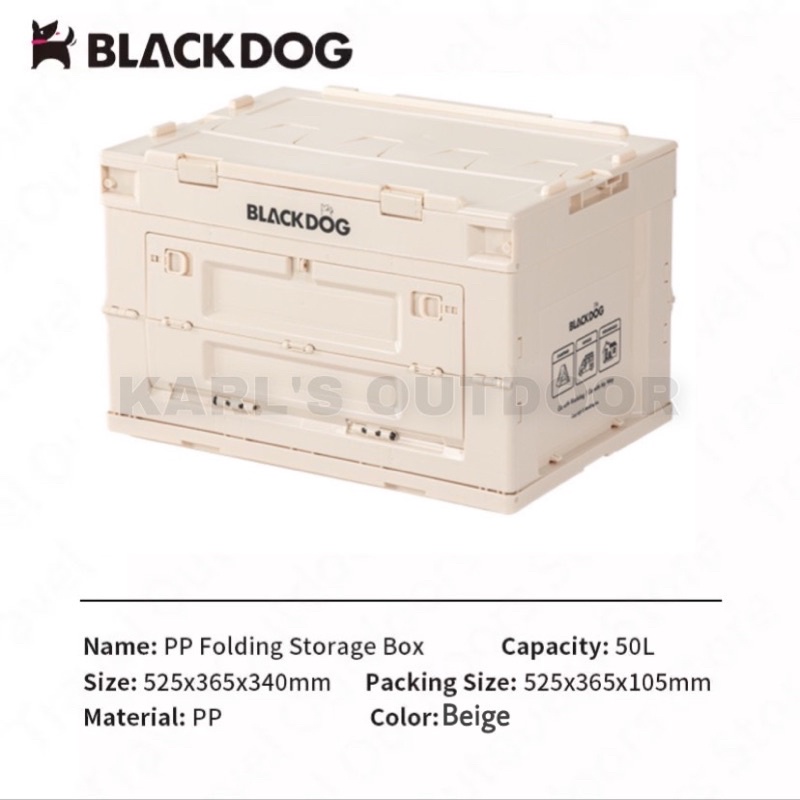 BLACKDOG Folding Storage Box 50L HighCapacity Foldable Portable Pp