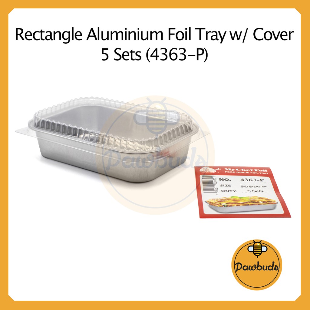 Aluminium Foil Tray With Cover M Size 5 Sets [4363-P] | Bekas Aluminum ...