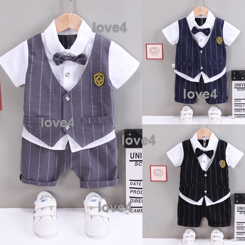 Cash - Baby Boy Clothes Set Gentleman Suit -Toddler Boys Wedding Suit - Stripes main image 1