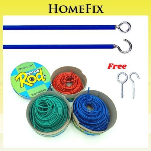 Dawai/ Spring Langsir Biru Percuma Skru (Curtain Wire/ Spring Free ...