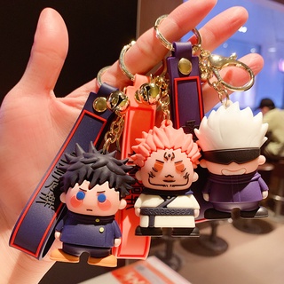 Anime Jujutsu Kaisen Lanyard Strap Keychain Cartoon Figure Gojo Satoru Yuji  Itadori Streamer Bag Pendant Key