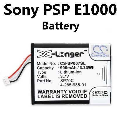 PSP Street E1000 / E1002 / E1004 / E1008 Cameron Sino CS Battery 900mAh ...