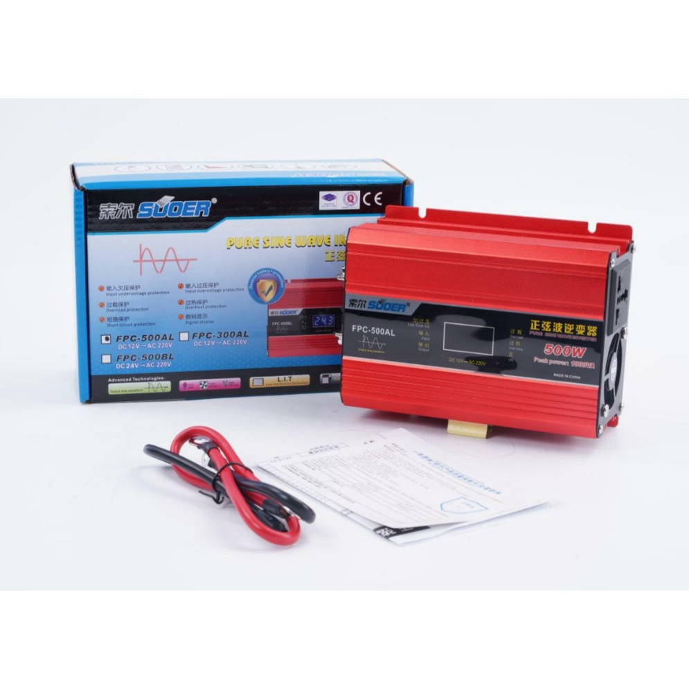 500w 12v to 220v standard sinusoidal power converter with display ...