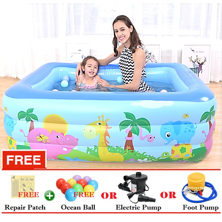 PROMOTION 57112 JILONG Inflatable Ring Swimming Pool Safe PVC Bath ...