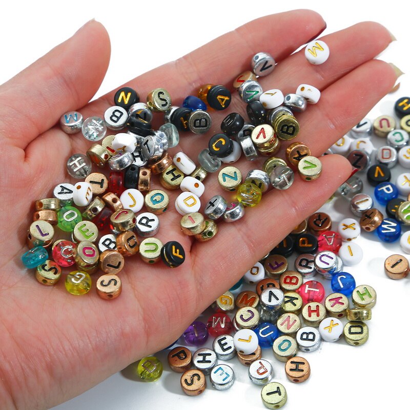 Metal letter beads for jewelry making deals